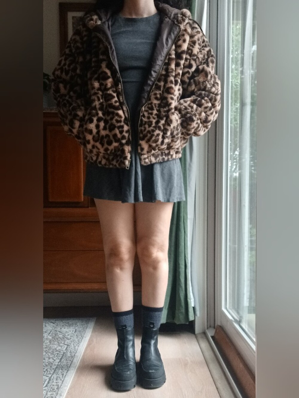 💗 3/$10 💗 Leopard Print Hooded Faux Fur Jacket - Brown Leopard Print